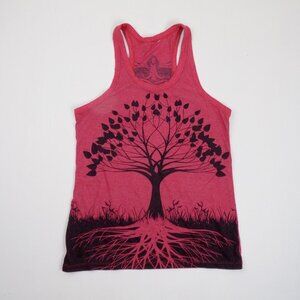 y2k 2000s vintage racer back tank yogi tree of life roots screen print graphic